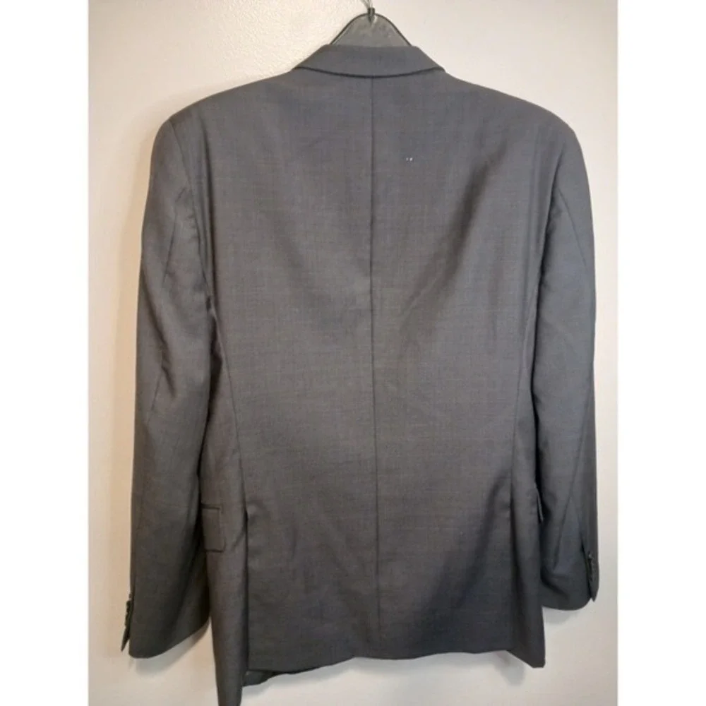 Tommy Hilfiger 100% Grey Wool Blazer Suit Jacket RN 47338 Small Hole In Back 42L